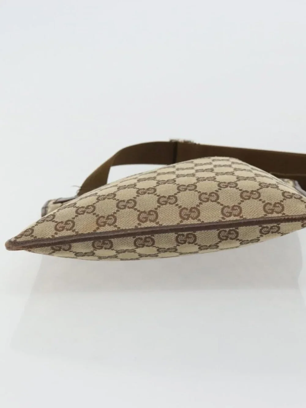 GUCCI GG Canvas Shoulder Bag Beige Silver 27639 Auth 175360